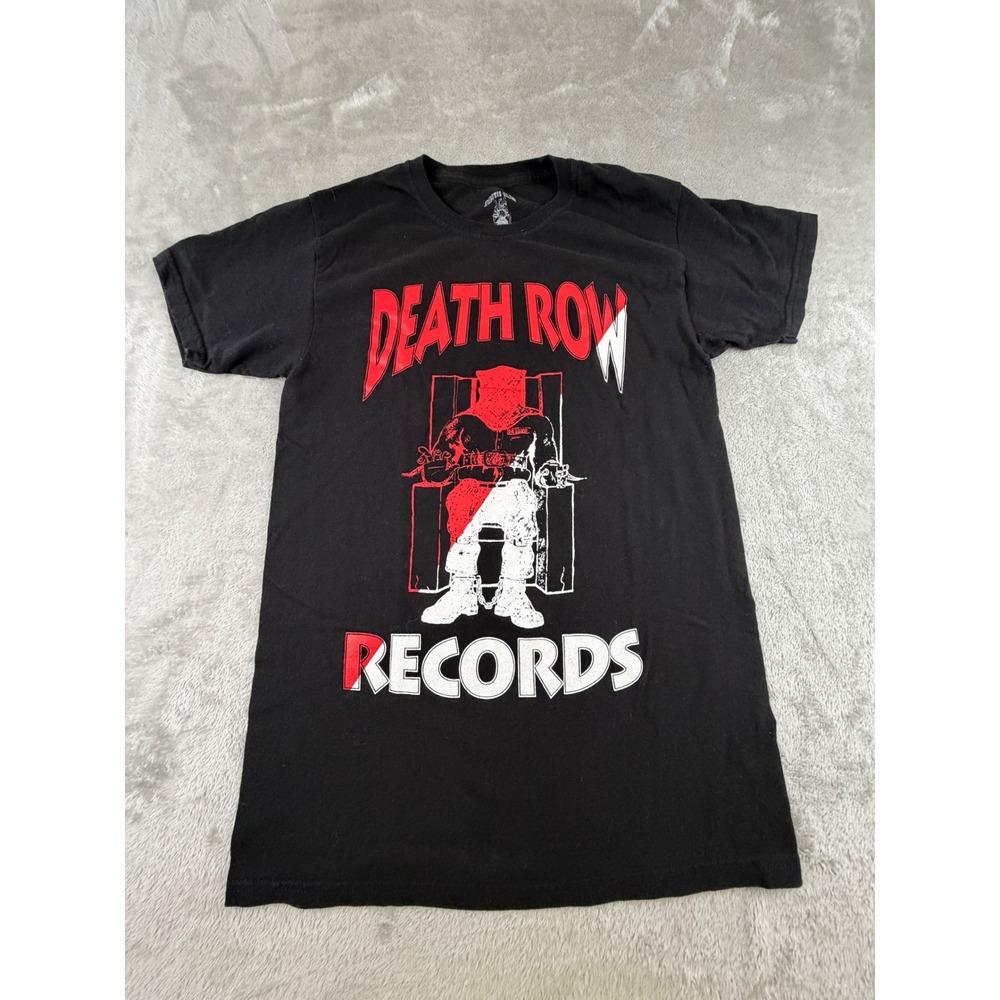 Death Row Records Graphic T-Shirt Mens Small Black Electric Chair Hip Hop Rap